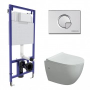 Комплект инсталляции Berges NOVUM 525 + OKUS + Toma Slim SO + R2 с клавишей матовый хром