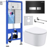 Комплект инсталляции 6 в 1 Roxen StounFix Dual Fresh 965318 с унитазом 530120-01 и клавишей смыва Glass 430280B с аромадозатором Комплект инсталляции 6 в 1 Roxen StounFix Dual Fresh 965318 с унитазом 530120-01 и клавишей смыва Glass 430280B с аромадозатором