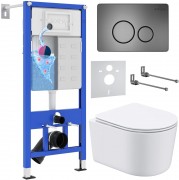 Комплект инсталляции 6 в 1 Roxen StounFix Dual Fresh 963592 с унитазом 530120-01 и клавишей смыва Steel 420260G с аромадозатором Комплект инсталляции 6 в 1 Roxen StounFix Dual Fresh 963592 с унитазом 530120-01 и клавишей смыва Steel 420260G с аромадозатором