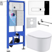 Комплект инсталляции 6 в 1 Roxen StounFix Dual Fresh 932469 с унитазом 530120-01 и клавишей смыва Caspia 410280CH с аромадозатором