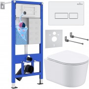Комплект инсталляции 6 в 1 Roxen StounFix Dual Fresh 920247 с унитазом 530120-01 и клавишей смыва Caspia 410280W с аромадозатором
