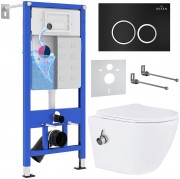 Комплект инсталляции 6 в 1 Roxen StounFix Dual Fresh 906342 с унитазом 530185-01Х и клавишей смыва Santi 410260B с аромадозатором