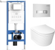 Комплект инсталляция Roxen StounFix Dual Fresh 6 в 1 979024 с унитазом Vine Tornado и клавишей смыва Glass белый/хром