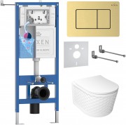 Комплект инсталляция Roxen StounFix Dual Fresh 979022 с унитазом Vine Tornado и клавишей смыва Steel 420280GB