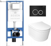 Комплект инсталляция Roxen StounFix Dual Fresh 6 в 1 979008 с унитазом Vine Tornado и клавишей смыва Santi 410260B черный Комплект инсталляция Roxen StounFix Dual Fresh 6 в 1 979008 с унитазом Vine Tornado и клавишей смыва Santi 410260B черный