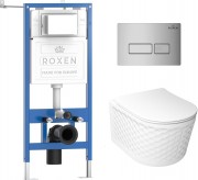 Комплект инсталляция Roxen StounFix Dual Fresh 6 в 1 979002 с унитазом Vine Tornado и клавишей смыва Caspia 410280CH хром