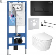 Комплект инсталляция Roxen StounFix Dual Fresh 979001 с унитазом Vine Tornado и клавишей смыва Caspia 410280B