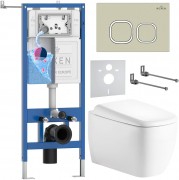 Инсталляция Roxen StounFix Dual Fresh 710200 с унитазом 530220-02 и клавишей смыва Santi 410280BG с аромадозатором