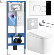 Инсталляция Roxen StounFix Dual Fresh 710200 с унитазом 530220-02 и клавишей смыва Santi 410280CH с аромадозатором