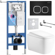 Инсталляция Roxen StounFix Dual Fresh 710200 с унитазом 530220-02 и клавишей смыва Santi 410280B с аромадозатором