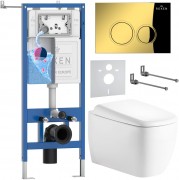 Инсталляция Roxen StounFix Dual Fresh 710200 с унитазом 530220-02 и клавишей смыва Santi 410260G с аромадозатором