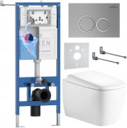 Инсталляция Roxen StounFix Dual Fresh 710200 с унитазом 530220-02 и клавишей смыва Santi 410260M с аромадозатором