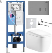 Инсталляция Roxen StounFix Dual Fresh 710200 с унитазом 530220-02 и клавишей смыва Caspia 410280M с аромадозатором