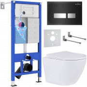 Комплект 6 в 1 Roxen Stoun Dual Fresh 968395 клавиша смыва Glass 430280B + Antares Tornado 530205-01