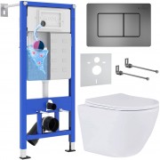 Комплект 6 в 1 Roxen Stoun Dual Fresh 968391 клавиша смыва Steel 420280G + Antares Tornado 530205-01