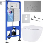 Комплект 6 в 1 Roxen StounFix Dual Fresh 968345 клавиша смыва Santi 410260M графит + Antares Tornado 530205-01