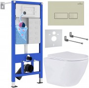 Комплект 6 в 1 Roxen StounFix Dual Fresh 968303 клавиша смыва Caspia 410280BG бежевый + Antares Tornado 530205-01