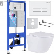 Комплект 6 в 1 Roxen StounFix Dual Fresh 968303 клавиша смыва Caspia 410280W белый + Antares Tornado 530205-01