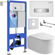 Комплект 6 в 1 Roxen StounFix Dual Fresh 968291 клавиша смыва Glass 430280W + унитаз Royal Matt 530200-01