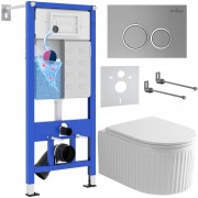 Комплект 6 в 1 Roxen StounFix Dual Fresh 968246 клавиша смыва Santi 410260M + унитаз Royal Matt 530200-01