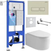 Комплект 6 в 1 Roxen StounFix Dual Fresh 968222 клавиша смыва Caspia 410280BG + Roxen Royal Matt 530200-01