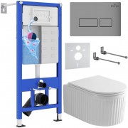 Комплект 6 в 1 Roxen StounFix Dual Fresh 968214 клавиша смыва Caspia 410280M + Roxen Royal Matt 530200-01