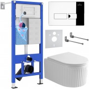 Комплект 6 в 1 Roxen StounFix Dual Fresh 968213 клавиша смыва Caspia 410280CH + Roxen Royal Matt 530200-01