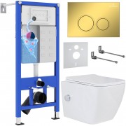 Комплект 6 в 1 Roxen StounFix Dual Fresh 968094 клавиша смыва Santi 410260G + унитаз Roxen Cube 530135-01X Комплект 6 в 1 Roxen StounFix Dual Fresh 968094 клавиша смыва Santi 410260G + унитаз Roxen Cube 530135-01X