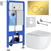 Комплект 6 в 1 Roxen StounFix Dual Fresh 968046 клавиша смыва Santi 410260G + Roxen Vortex 530160-01