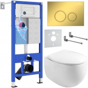 Комплект 6 в 1 Roxen StounFix Dual Fresh 968031 клавиша смыва Santi 410260G + Roxen Egg 530170-01