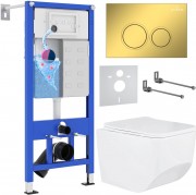 Комплект 6 в 1 Roxen StounFix Dual Fresh 968023 клавиша смыва Santi 410260G + Roxen Boro 530145-01