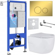 Комплект 6 в 1 Roxen StounFix Dual Fresh 968015 клавиша смыва Santi 410260G + Roxen Porto 530155-01