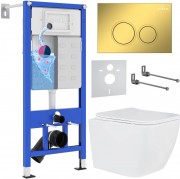 Комплект 6 в 1 Roxen StounFix Dual Fresh 968014 клавиша смыва Santi 410260G + Roxen Cube 530135-01