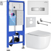 Комплект инсталляции для унитаза 6 в 1 Roxen StounFix Dual Fresh 964605 Glass белый, с аромадозатором