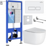 Комплект инсталляции для унитаза 6 в 1 Roxen StounFix Dual Fresh 964480 Caspia белый глянец, с аромадозатором