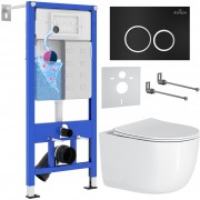 Комплект инсталляции для унитаза 6 в 1 Roxen StounFix Dual Fresh 964295 Santi черный матовый/хром, с аромадозатором