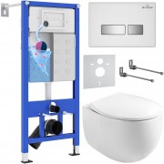 Комплект инсталляции для унитаза 6 в 1 Roxen StounFix Dual Fresh 964245 Glass белый, с аромадозатором