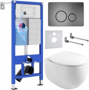 Комплект инсталляции для унитаза 6 в 1 Roxen StounFix Dual Fresh 964237 Steel оружейная сталь, с аромадозатором