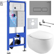 Комплект инсталляции для унитаза 6 в 1 Roxen StounFix Dual Fresh 964210 с клавишей Caspia хром матовый, с аромадозатором