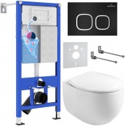 Комплект инсталляции для унитаза 6 в 1 Roxen StounFix Dual Fresh 964079 черный матовый/хром, с аромадозатором