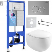 Комплект инсталляции для унитаза 6 в 1 Roxen StounFix Dual Fresh 964076 хром матовый, с аромадозатором