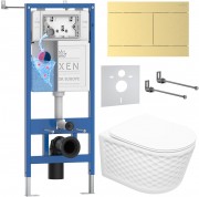 Комплект инсталляции Roxen 6 в 1 StounFix Dual Fresh 868653 клавиша брашированное золото Комплект инсталляции Roxen 6 в 1 StounFix Dual Fresh 868653 клавиша брашированное золото