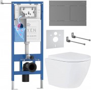 Комплект инсталляции Roxen 6 в 1 710200 с клавишей смыва Velar 4420300GM и унитазом 530185-02