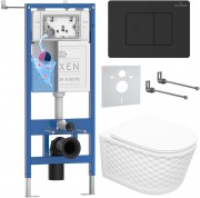 Комплект инсталляции Roxen 6 в 1 StounFix Dual Fresh 868528 клавиша черная