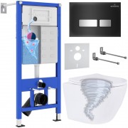 Комплект инсталляции Roxen 6 в 1 StounFix Dual Fresh 868448 с клавишей черный/хром