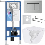 Комплект инсталляции Roxen 6 в 1 StounFix Dual Fresh 868442 клавиша сатин