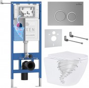 Комплект инсталляции Roxen 6 в 1 StounFix Dual Fresh 868427 клавиша хром матовый