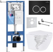 Комплект инсталляции Roxen 6 в 1 StounFix Dual Fresh 868424 клавиша черная