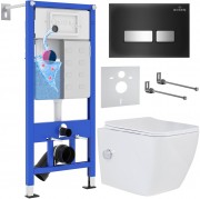 Комплект инсталляции Roxen StounFix Dual Fresh 649838 клавиша черная, с аромадозатором