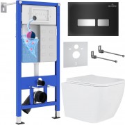 Комплект инсталляции Roxen StounFix Dual Fresh 646038 клавиша черная, с аромадозатором Комплект инсталляции Roxen StounFix Dual Fresh 646038 клавиша черная, с аромадозатором